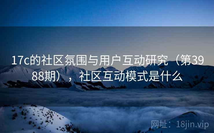 17c的社区氛围与用户互动研究（第3988期），社区互动模式是什么  第2张