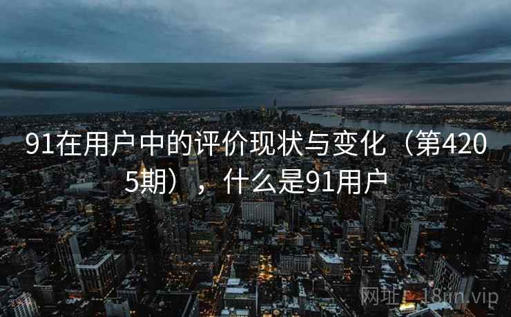 91在用户中的评价现状与变化（第4205期），什么是91用户  第2张