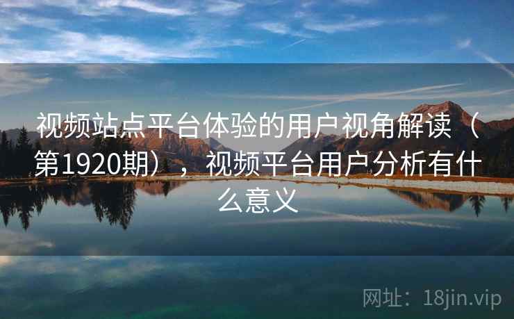 视频站点平台体验的用户视角解读（第1920期），视频平台用户分析有什么意义  第2张