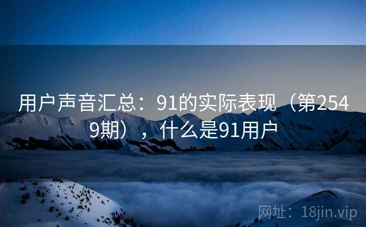 用户声音汇总：91的实际表现（第2549期），什么是91用户  第2张